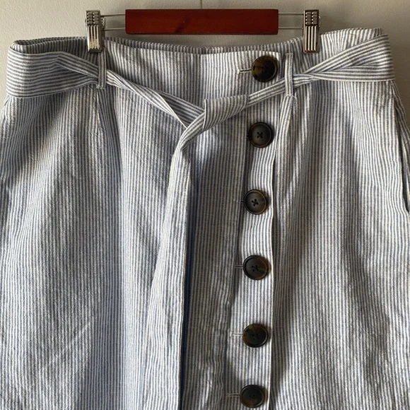Boden Blue & White Striped Seeersucker Skirt 14 - Picture 4 of 11